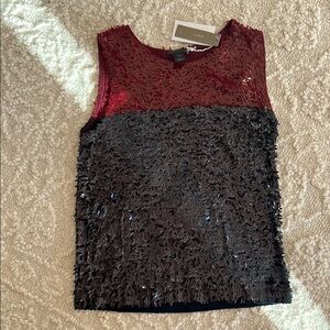 J. Crew Red Sequin Tank Top